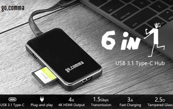 Gocomma 6 in 1 USB 3.1 Type-C Hub